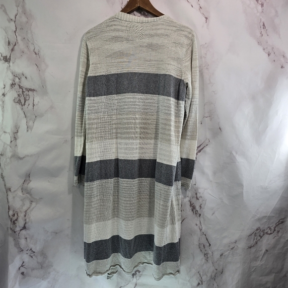 Cabi Cardigan Women Large Gray Sweater Open Front Duster Long Vineyard 5018 - Picture 5 of 12